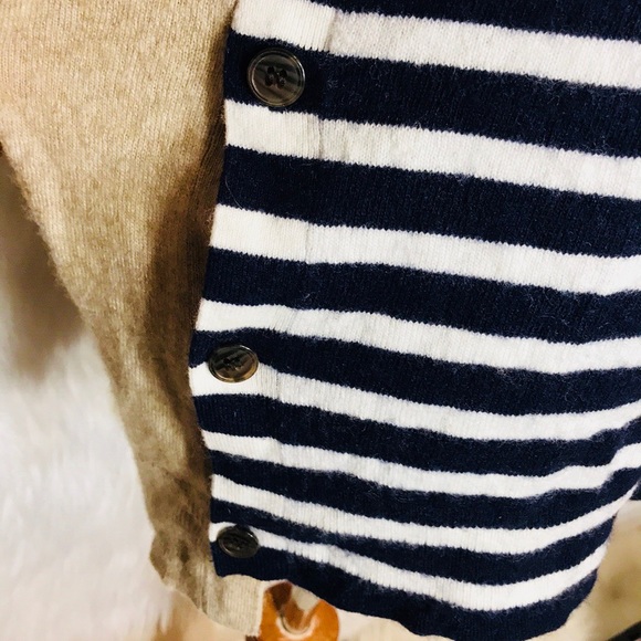 J.Crew Stripe Side Button Elbow Patch Sweater - Picture 4 of 8